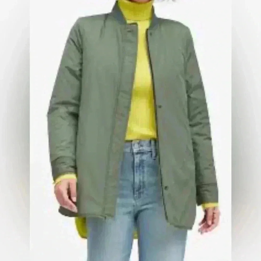 Banana Republic Jacket Water-Resistant Reversible Sz XS Green/Neon